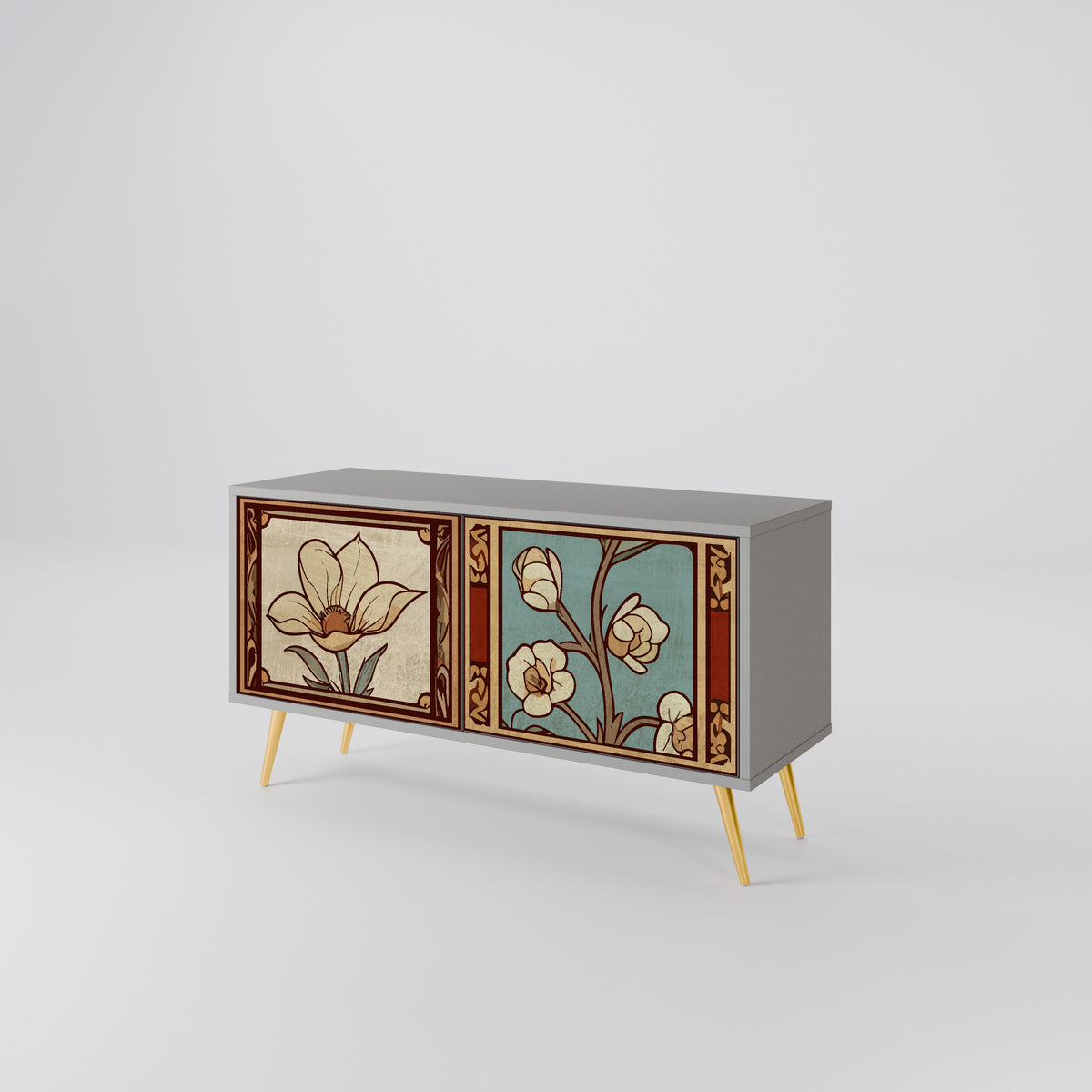TIMELESS FLORA Kompaktes 2-türiges TV-Lowboard