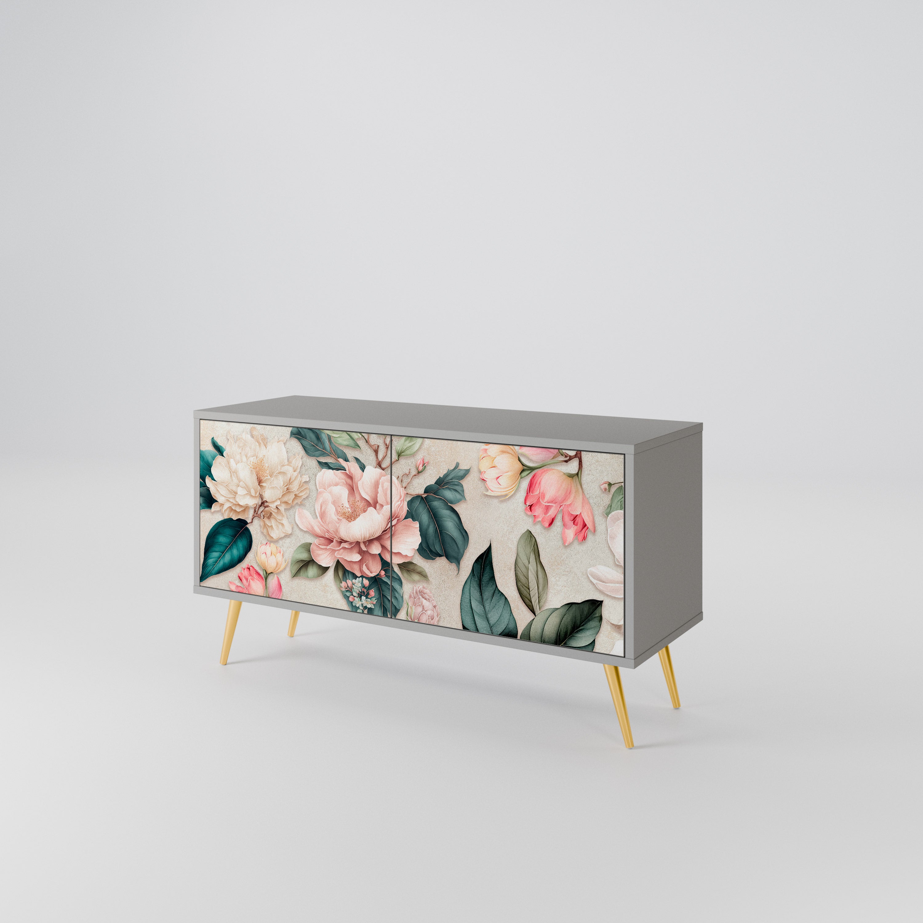 FLORAL GRACE Compact 2-Door TV Cabinet