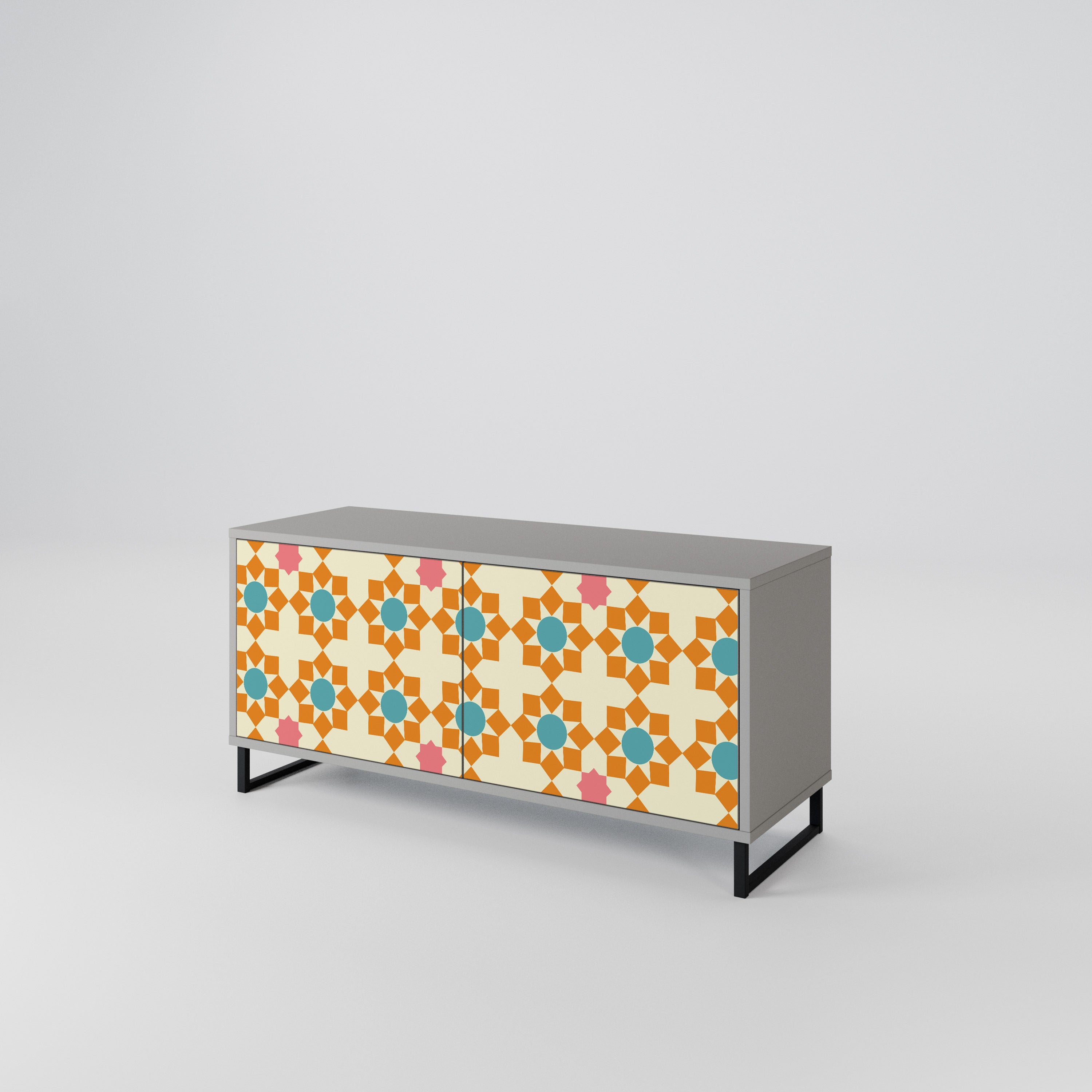 FLORAL DECOR Compact 2-Door TV Cabinet