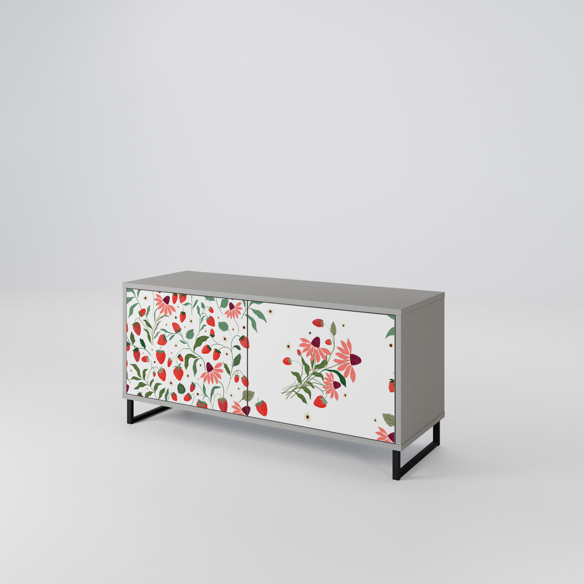 FLOWERS AND STRAWBERRIES Kompaktes 2-türiges TV-Lowboard