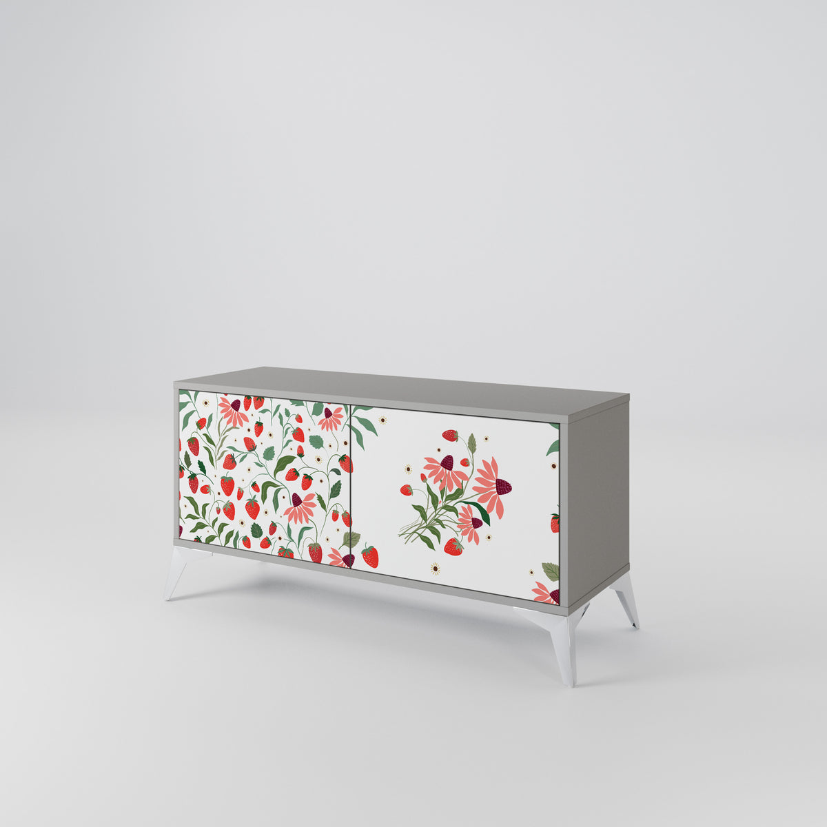FLOWERS AND STRAWBERRIES Kompaktes 2-türiges TV-Lowboard