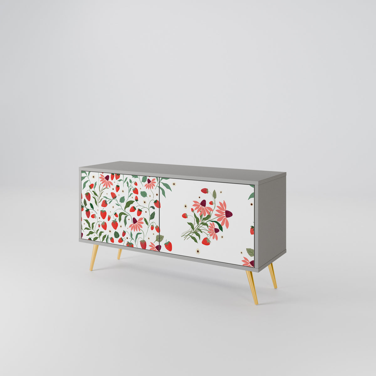 FLOWERS AND STRAWBERRIES Kompaktes 2-türiges TV-Lowboard