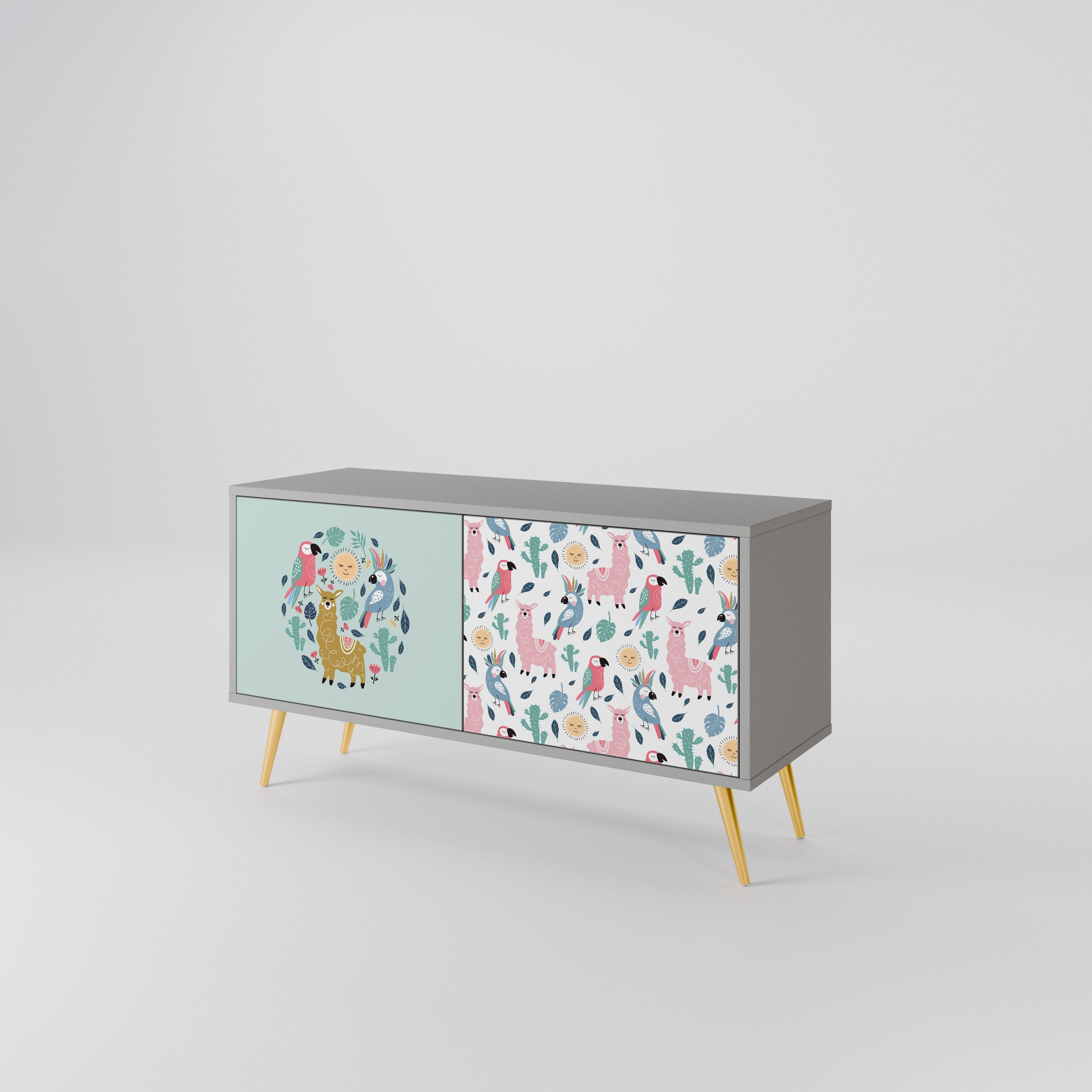 COLORFUL ALPACAS Compact 2-Door TV Cabinet