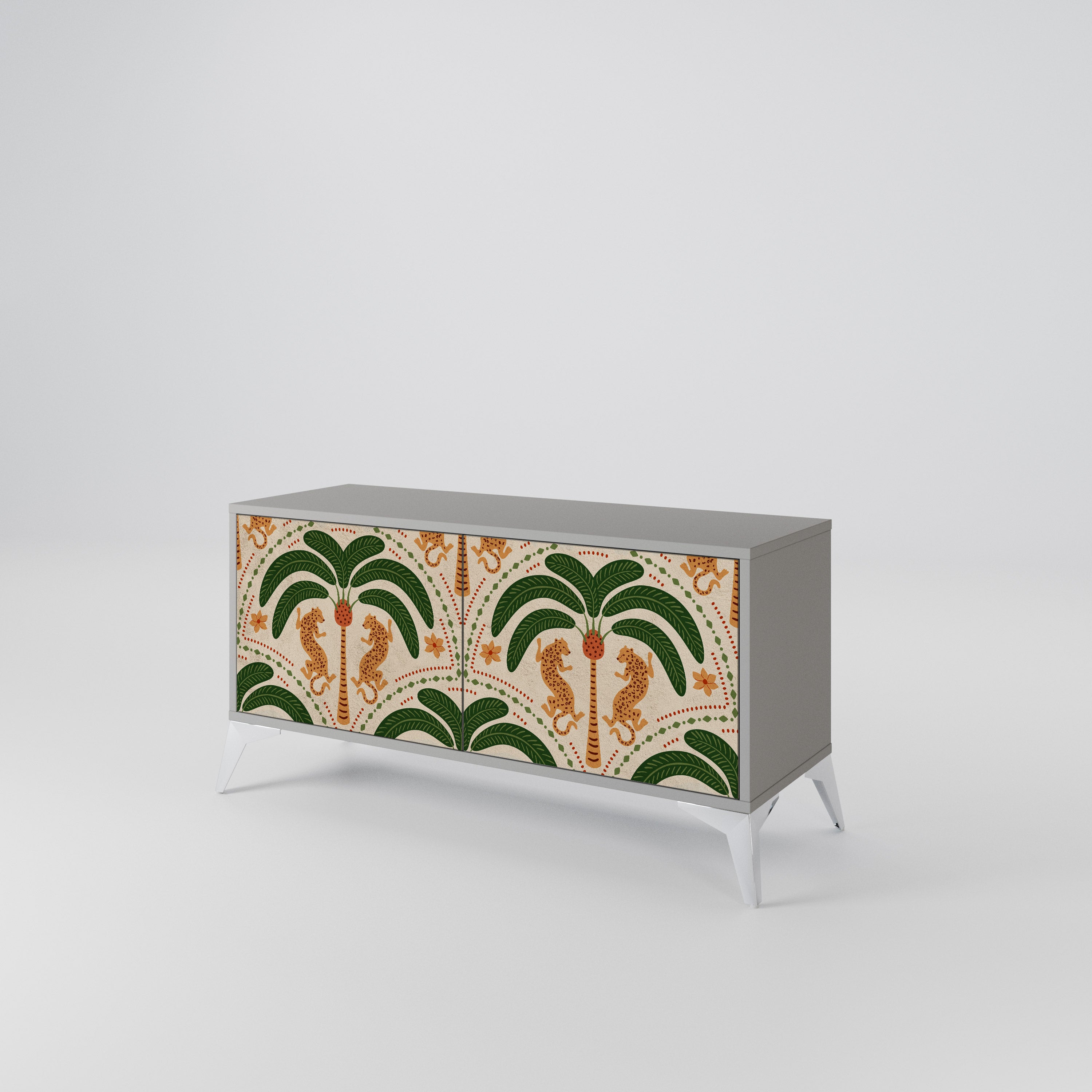 DANCING PREDATORS Compact 2-Door TV Cabinet