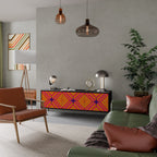 GEOMETRIC BRILLIANCE TV-Lowboard mit 3 Türen in Schwarz