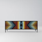 INDIGENOUS ZIGZAG TV-Lowboard mit 3 Türen in Schwarz