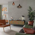 LINE COLLAPSE TV-Lowboard mit 3 Türen in Schwarz