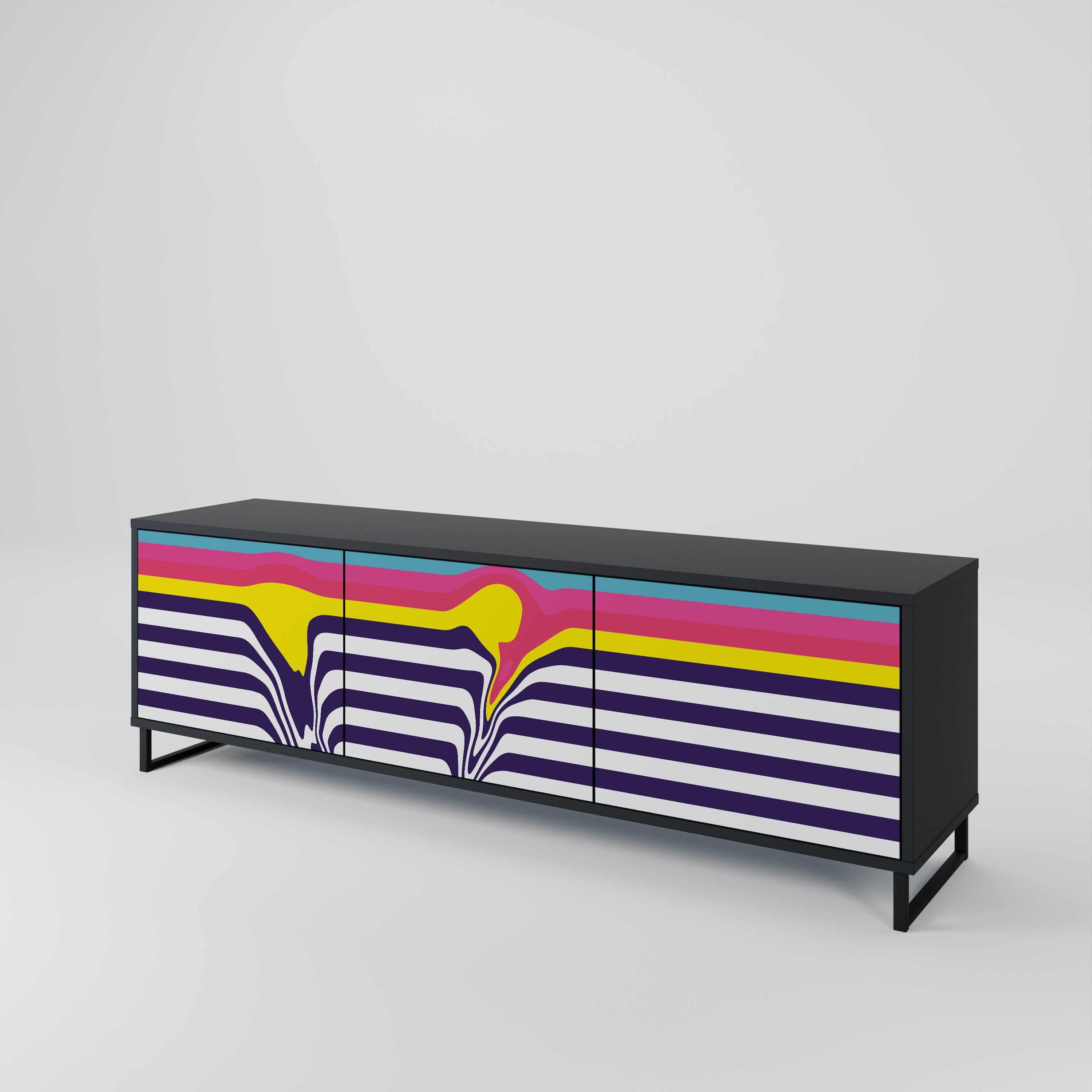 COLORFUL DIVERSION 3-türiges TV-Lowboard
