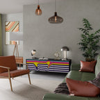 COLORFUL DIVERSION TV-Lowboard mit 3 Türen in Schwarz