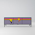 COLORFUL DIVERSION TV-Lowboard mit 3 Türen in Schwarz