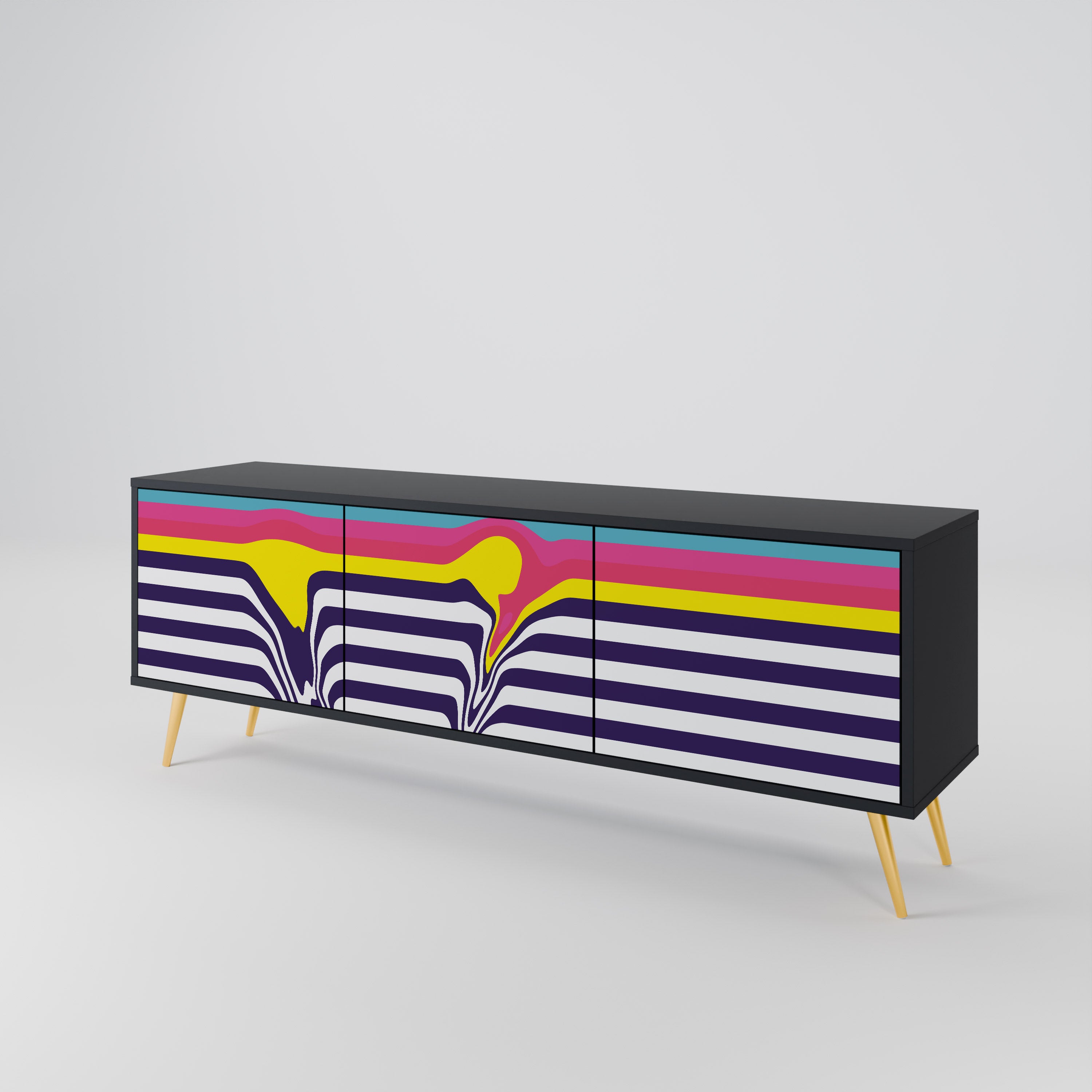 COLORFUL DIVERSION 3-türiges TV-Lowboard