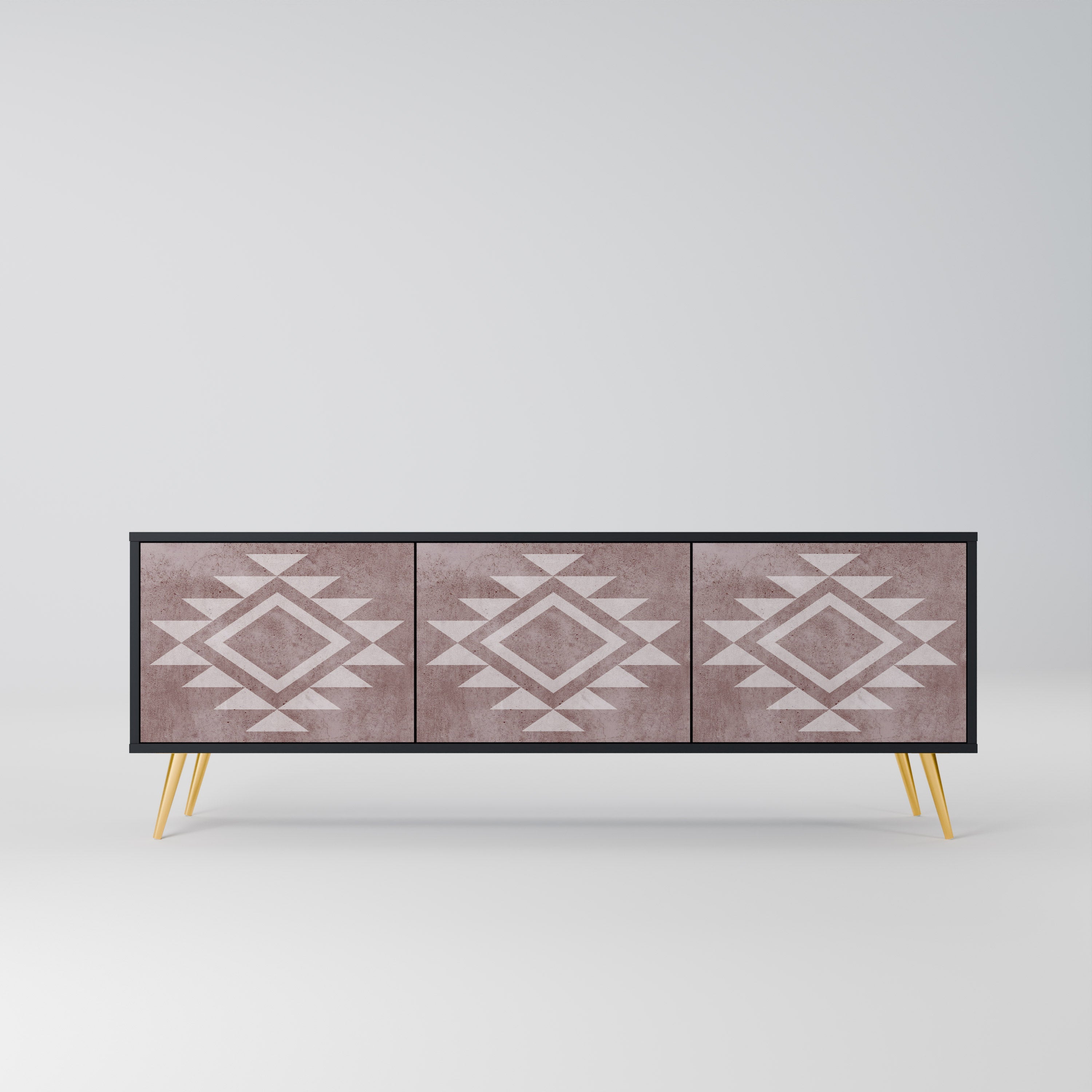 MARVEL MOSAIC TV-Lowboard mit 3 Türen in Schwarz