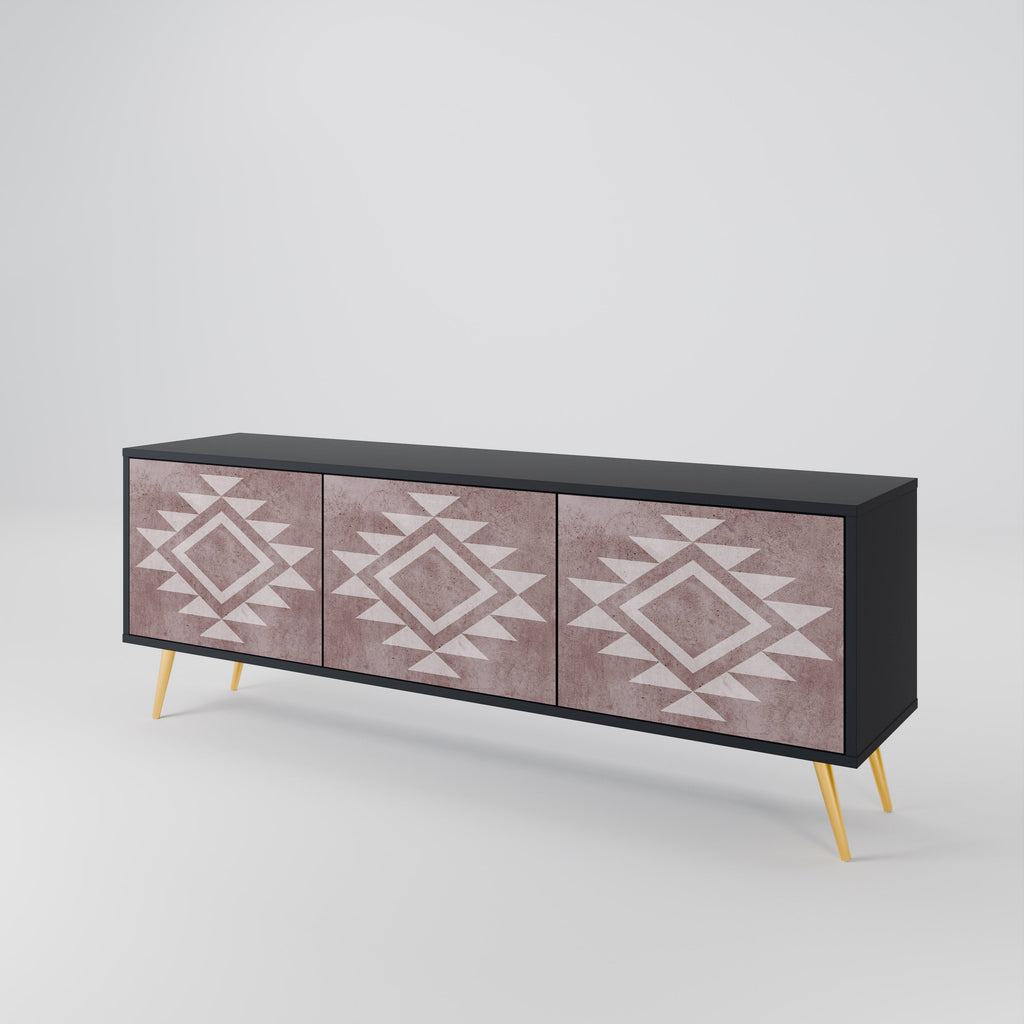 MARVEL MOSAIC TV-Lowboard mit 3 Türen in Schwarz