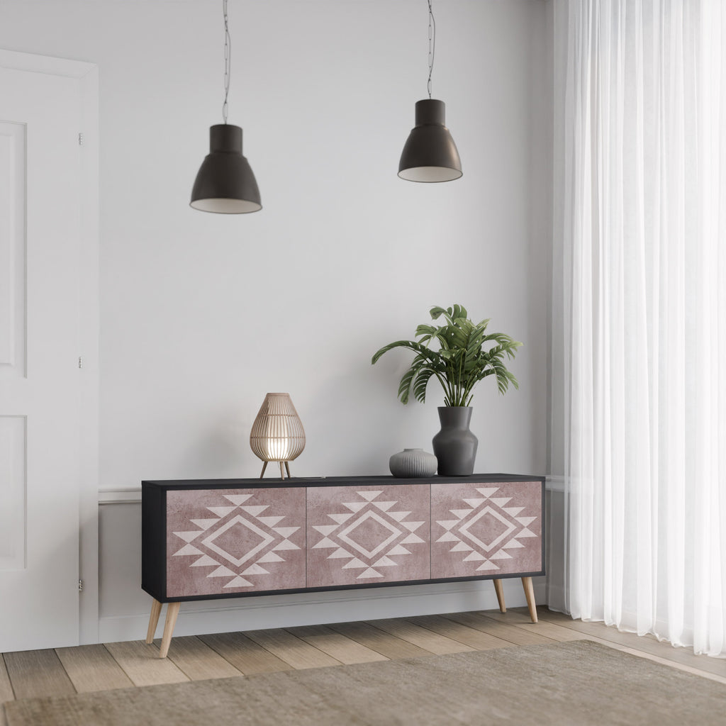 MARVEL MOSAIC TV-Lowboard mit 3 Türen in Schwarz