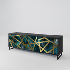 THE LABYRINTH OF GOLD TV-Lowboard mit 3 Türen in Schwarz