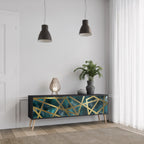 THE LABYRINTH OF GOLD TV-Lowboard mit 3 Türen in Schwarz