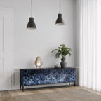 CUBIC MIST TV-Lowboard mit 3 Türen in Schwarz