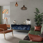 CUBIC MIST TV-Lowboard mit 3 Türen in Schwarz