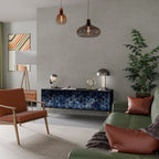 CUBIC MIST TV-Lowboard mit 3 Türen in Schwarz