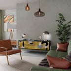 SHAPESHIFT SYMPHONY TV-Lowboard mit 3 Türen in Schwarz