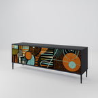 GEODE GLIMMER TV-Lowboard mit 3 Türen in Schwarz