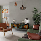 GEODE GLIMMER TV-Lowboard mit 3 Türen in Schwarz