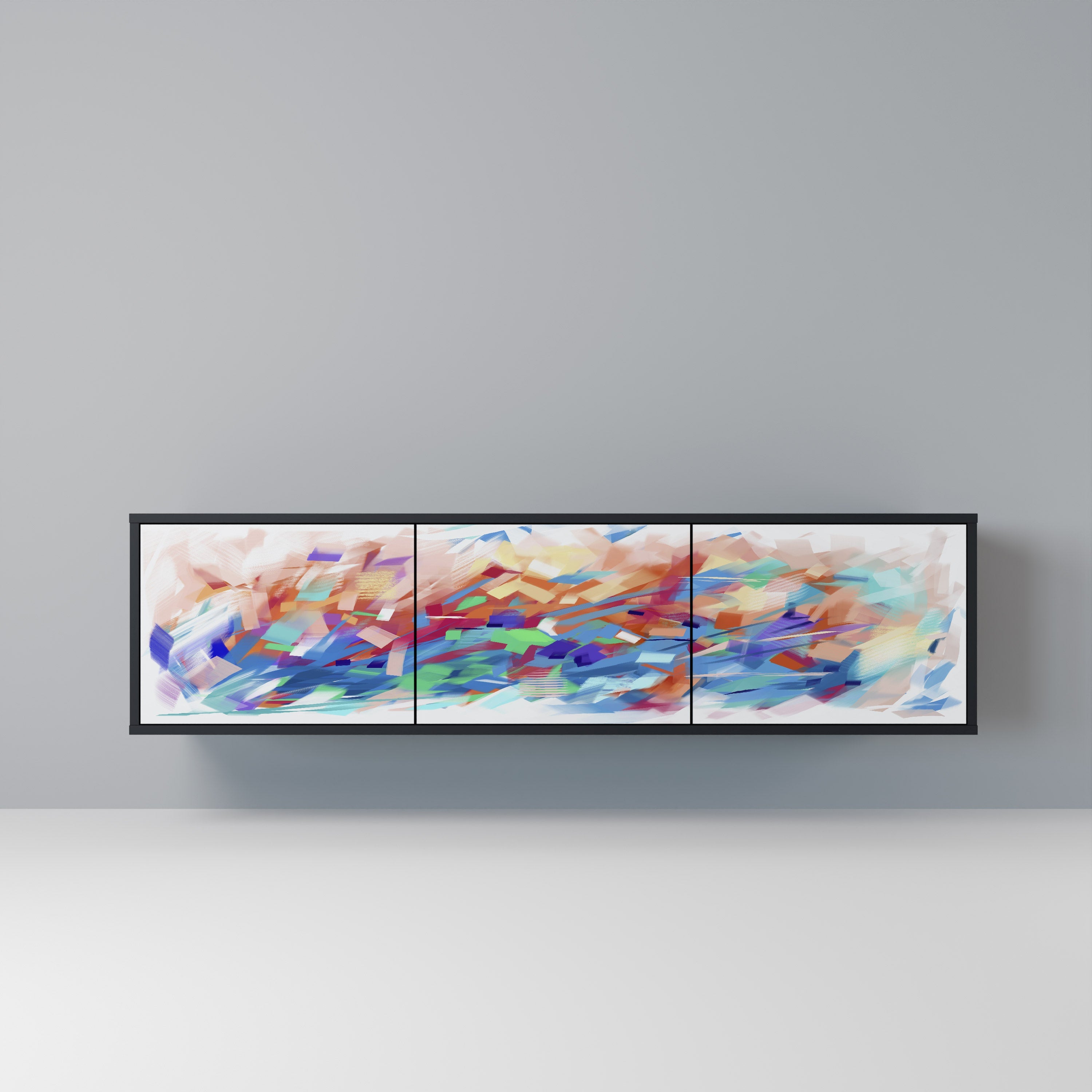 FINESSE MASH-UP TV-Lowboard mit 3 Türen in Schwarz