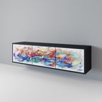 FINESSE MASH-UP TV-Lowboard mit 3 Türen in Schwarz