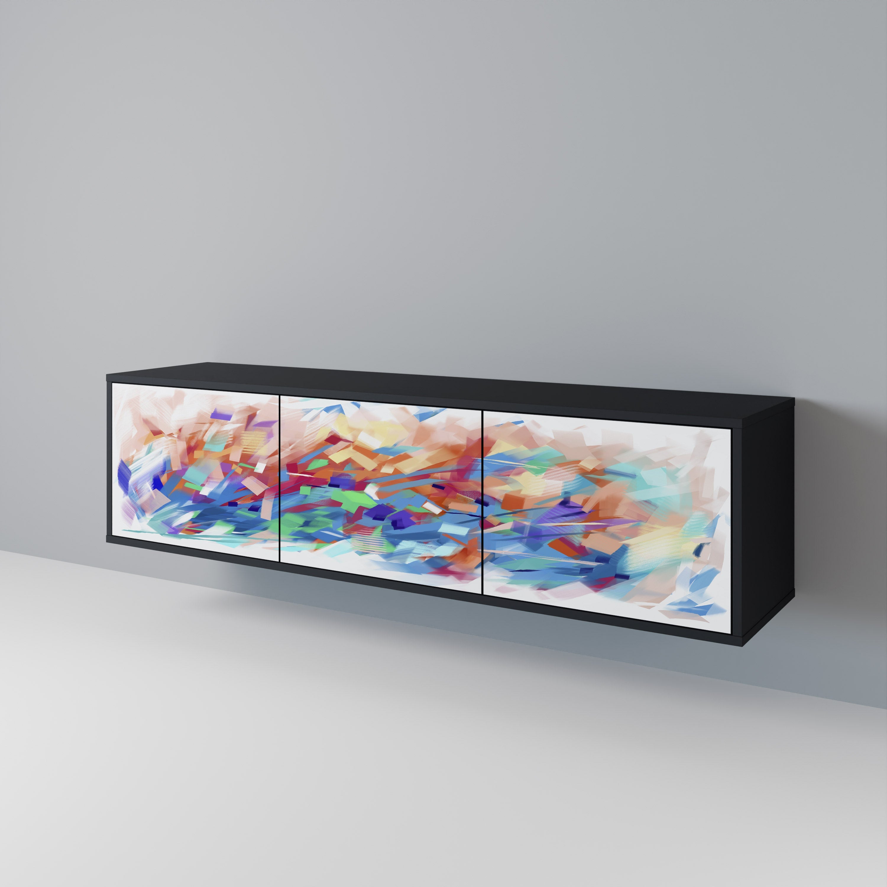 FINESSE MASH-UP TV-Lowboard mit 3 Türen in Schwarz