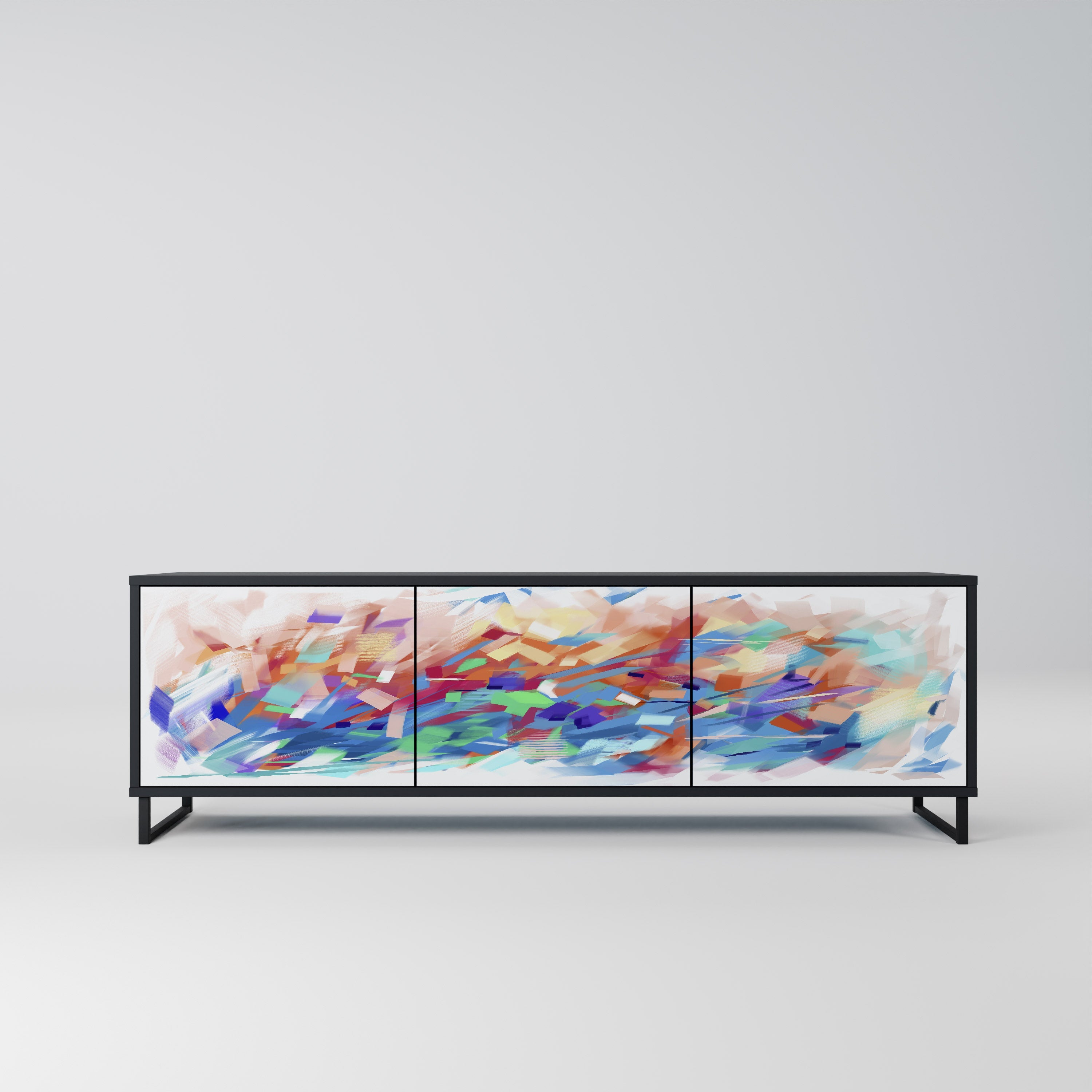 FINESSE MASH-UP TV-Lowboard mit 3 Türen in Schwarz