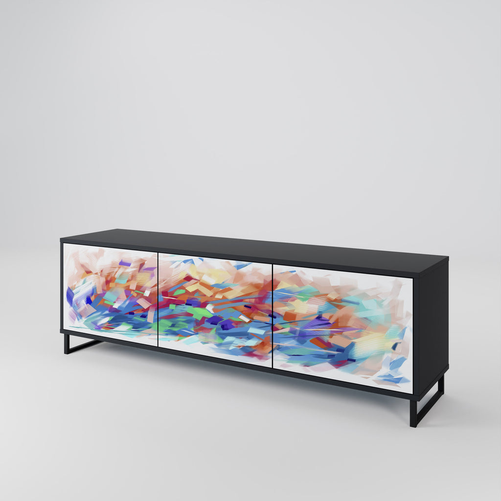 FINESSE MASH-UP TV-Lowboard mit 3 Türen in Schwarz