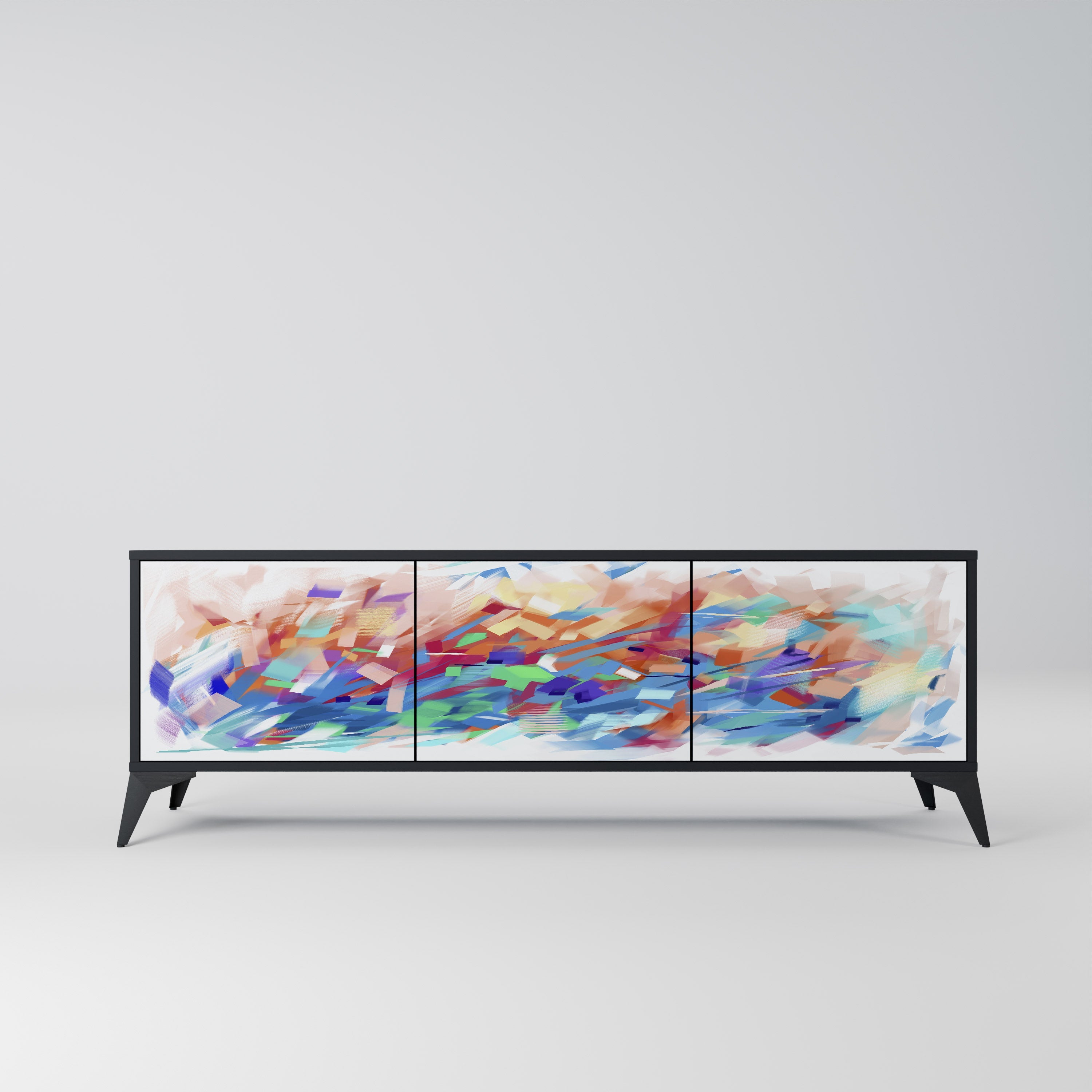 FINESSE MASH-UP TV-Lowboard mit 3 Türen in Schwarz