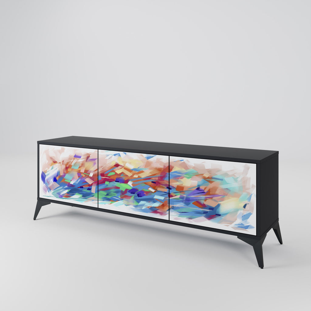 FINESSE MASH-UP TV-Lowboard mit 3 Türen in Schwarz