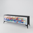 FINESSE MASH-UP TV-Lowboard mit 3 Türen in Schwarz