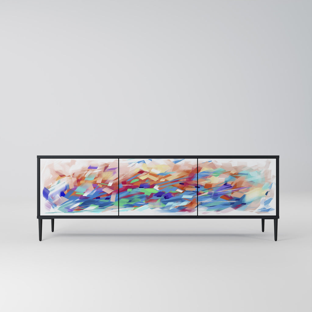 FINESSE MASH-UP TV-Lowboard mit 3 Türen in Schwarz