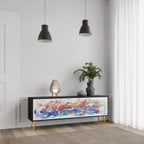 FINESSE MASH-UP TV-Lowboard mit 3 Türen in Schwarz