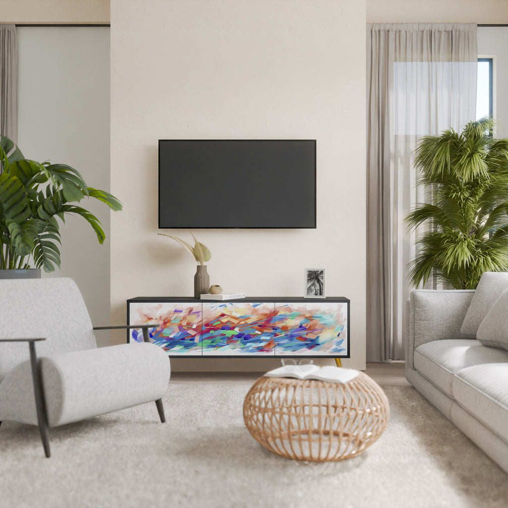 FINESSE MASH-UP TV-Lowboard mit 3 Türen in Schwarz