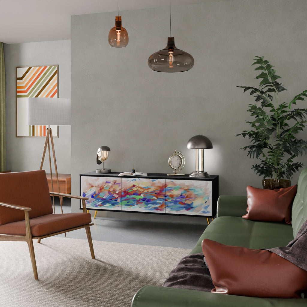 FINESSE MASH-UP TV-Lowboard mit 3 Türen in Schwarz