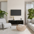 BRIGHT MESH TV-Lowboard mit 3 Türen in Schwarz