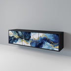 INKY MARBLE TV-Lowboard mit 3 Türen in Schwarz