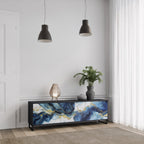 INKY MARBLE TV-Lowboard mit 3 Türen in Schwarz