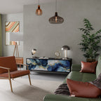 INKY MARBLE TV-Lowboard mit 3 Türen in Schwarz