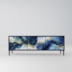 INKY MARBLE TV-Lowboard mit 3 Türen in Schwarz