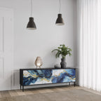 INKY MARBLE TV-Lowboard mit 3 Türen in Schwarz