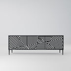 ILLUSIONARY LATTICE TV-Lowboard mit 3 Türen in Schwarz