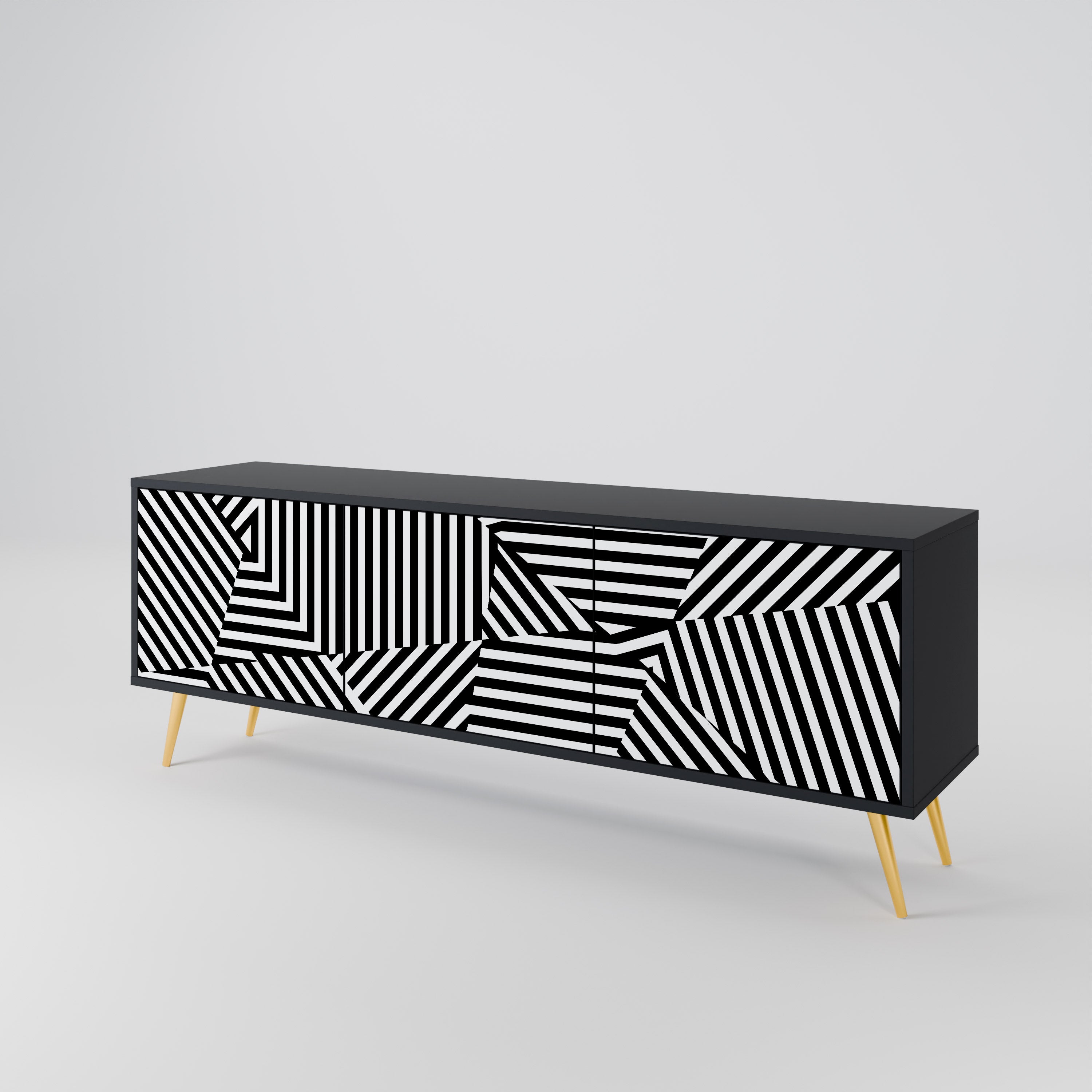 ILLUSIONARY LATTICE 3-Door TV Cabinet