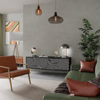 ILLUSIONARY LATTICE TV-Lowboard mit 3 Türen in Schwarz