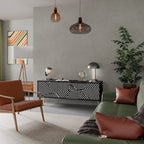 ILLUSIONARY LATTICE TV-Lowboard mit 3 Türen in Schwarz