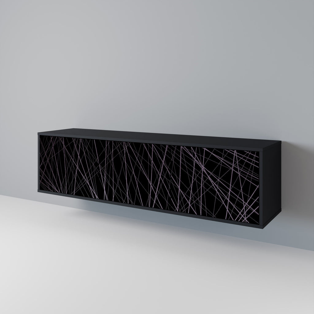 SHIMMER SPIDERGRAM TV-Lowboard mit 3 Türen in Schwarz