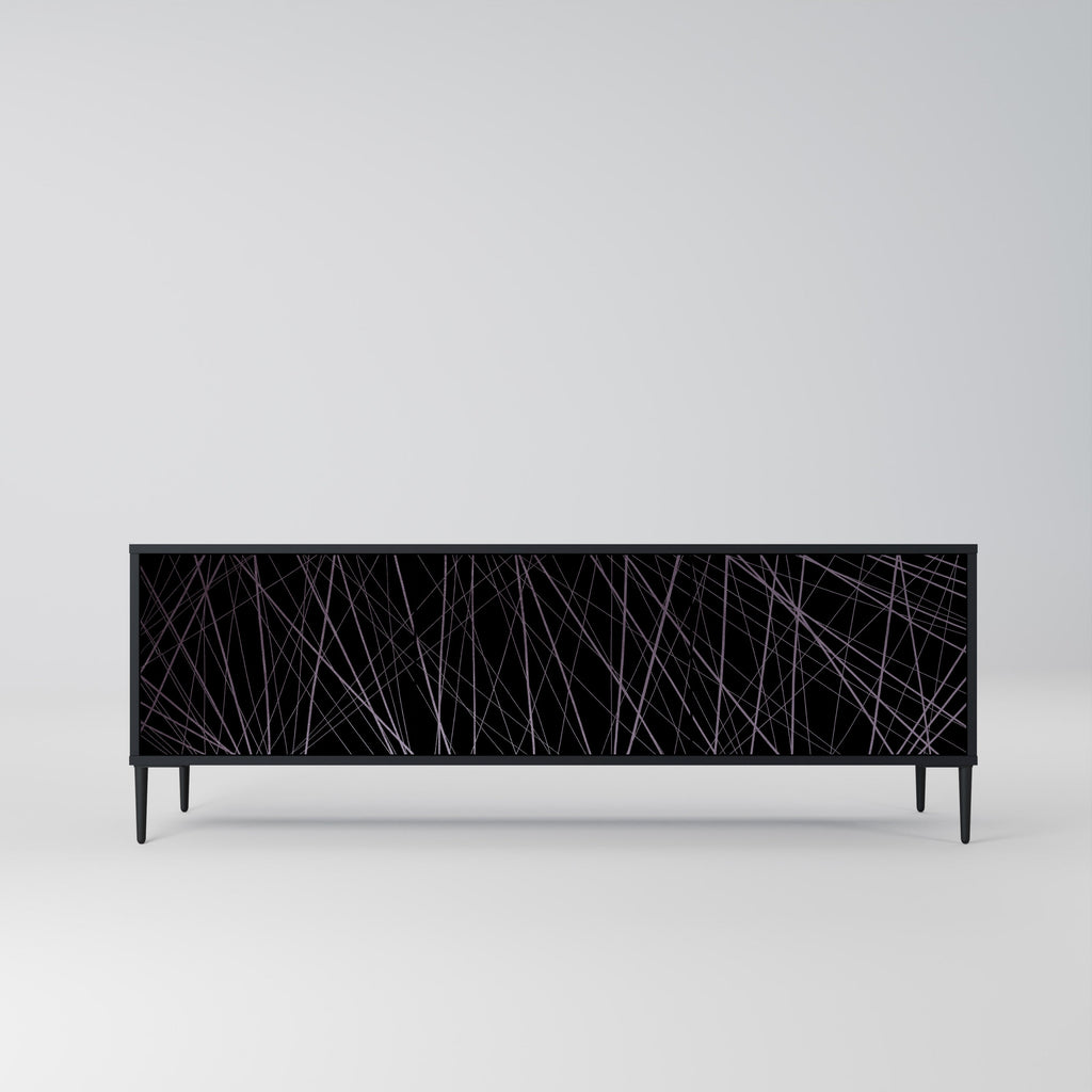 SHIMMER SPIDERGRAM TV-Lowboard mit 3 Türen in Schwarz